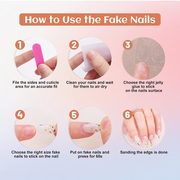 BUNDLE ANY 3 FOR $25 Abstract Design Multicolored- Press on Gel Nails- New 💅 - Picture 6 of 8